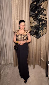 Classy drape skirt set